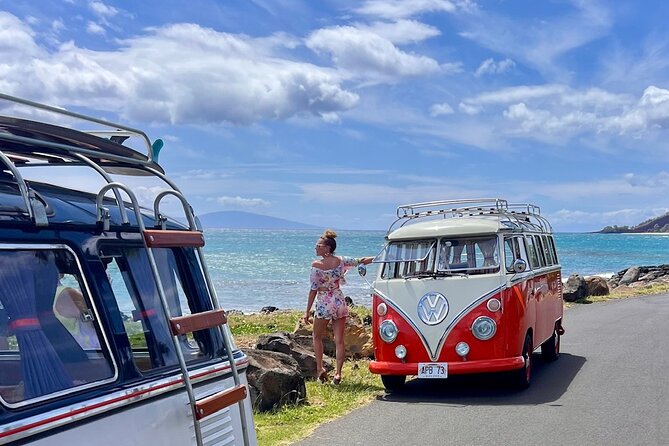 Brewery and Beach Cruise in a Vintage VW Bus - A restored open-top VW bus on Maui’s south coast