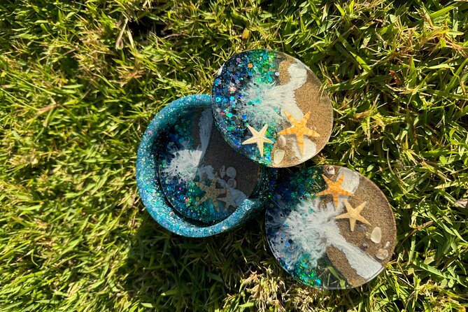 Epoxy Resin Art and Craft Coaster Set Experience - Group size and pacing: small enough for help