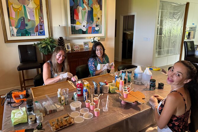 Epoxy Resin Cheese Board Art Class - Why this epoxy ocean cheese board class is a great Maui activity