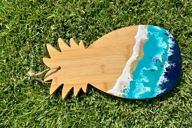 Epoxy Resin Cheese Board Art Class - What you learn: measuring, mixing, coloring, and pouring resin