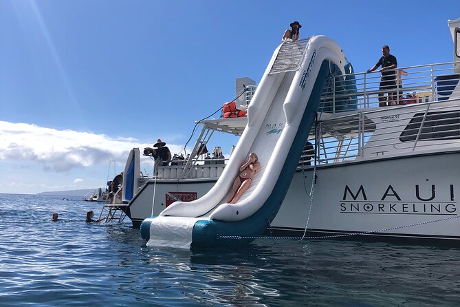 Maui: Molokini & Turtle Town Snorkel & Waterslide Adventure - Your ride: Lani Kai II, a 20-foot slide, and the smaller-boat vibe