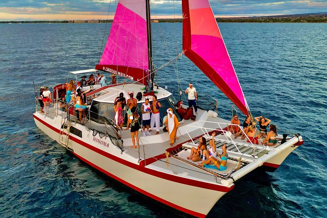 Sunset Sailing on a Floating Tiki Bar Charming Hawaiian Catamaran - Moving Around on a Catamaran: Comfort, Tuck-In Details, and Water Access